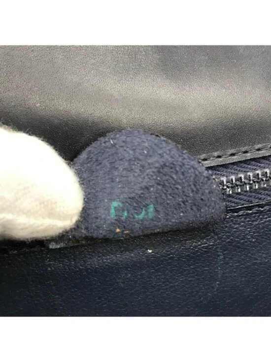 Celine Leather Ribbon Hand Bag Navy Gold - Picture 10 of 10